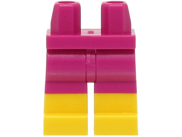 Hips and Legs with Molded Yellow Lower Legs / Boots  Pattern: {ярко червеникаво-виолетов}