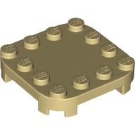 PLATE, 4X4X2/3, CIRCLE, W/ REDUCED KNOBS: {тухлено жълт}