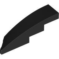 BRICK 1X4X1, HALF BOW W/ CUT, RIGHT: {черен}