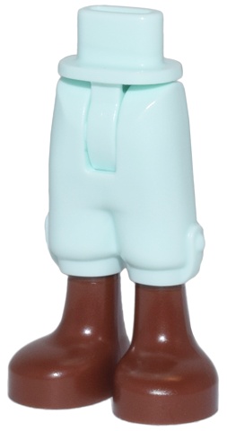 Mini Doll Hips and Trousers Cropped with Molded Reddish Brown Legs and Feet Pattern - Thin Hinge: {аквамарин}