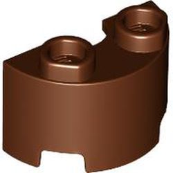 WALL ½ CIRCLE, 1X2, W/ 4.85 HOLE: {червеникаво-кафяв}
