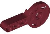 Technic Rotation Joint Disk with Large Pin Hole and 3L Liftarm Thick: {нов тъмно червен}