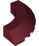 Brick, Round Corner 5 x 5 with Slope 45 Edge without Studs: {нов тъмно червен}