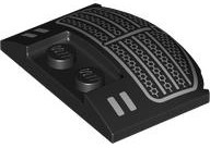 Wedge 3 x 4 x 2/3 Triple Curved with Silver Grille and Headlights Pattern: {черен}