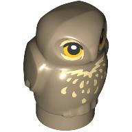 Owl, Small with Bright Light Orange Eyes and Tan Feathers Pattern: {пясъчно жълт}