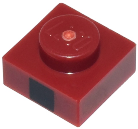 Plate 1 x 1 with Black Square Pattern: {нов тъмно червен}