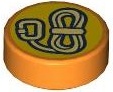 Tile, Round 1 x 1 with Tan Rope with Carabiner on Bright Light Orange Background Pattern: {ярко оранжев}