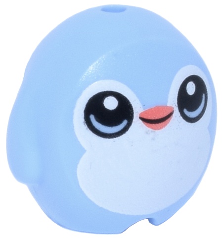 Minifigure, Utensil Pillow Plush Toy with Penguin with Black Eyes, Coral Beak and White Stomach Pattern: {светло кралско син}