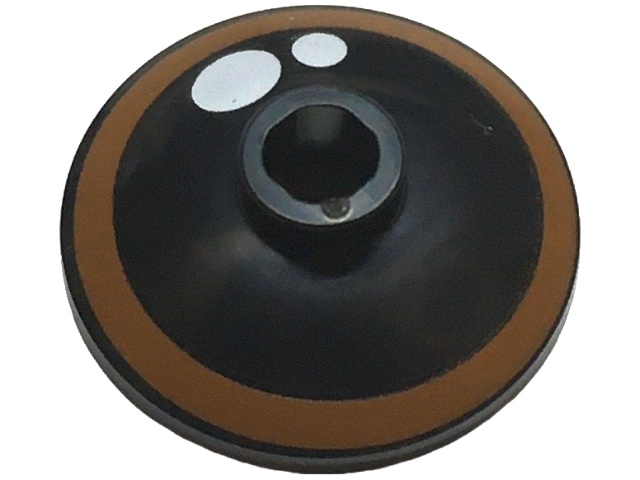 Dish 2 x 2 Inverted (Radar) with Eye with Dark Orange Iris and White Glints Pattern (The Lion King Young Simba): {черен}