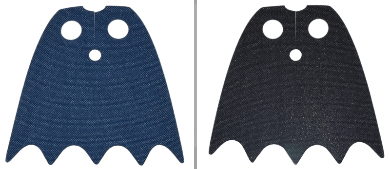Minifigure Cape Cloth with Top Holes and Scalloped 5 Points Bottom (Batman), Long, Circle Neck Cut - Traditional Starched Fabric with Black and Dark Blue Sides: {мултикомбинация}