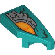 RIGHT PLATE 1X2,W/ BOW,45 DEG. CUT,NO. 4: {ярко синьо-зелен}