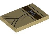 Tile 2 x 3 with Jedi Robe with Dark Brown Belt with Silver Buckle Pattern (BrickHeadz Qui-Gon Jinn Torso): {тухлено жълт}
