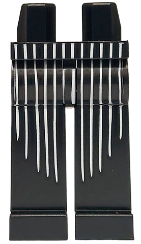 Hips and Long Legs Completely Hollow with 12 Narrow White Vertical Stripes Pattern: {черен}