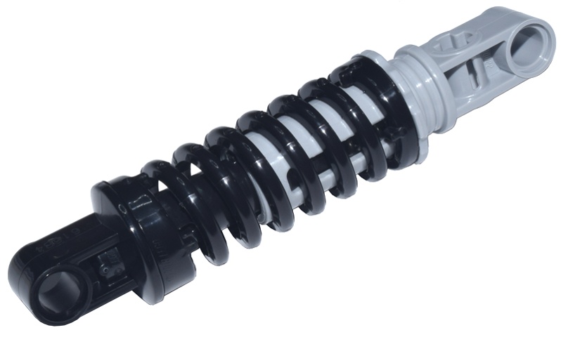 Technic, Shock Absorber 9L with Black and Light Bluish Gray Ends: {черен}