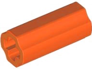 Technic, Axle Connector 2L (Smooth with x Hole + Orientation): {червеникаво-оранжев}