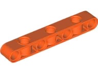 Technic, Liftarm, Modified Perpendicular Holes Thick 1 x 7: {червеникаво-оранжев}