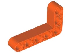 Technic, Liftarm, Modified Bent Thick L-Shape 3 x 5: {червеникаво-оранжев}