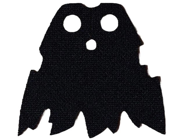Minifigure Cape Cloth, Tattered Edges - Spongy Stretchable Fabric: {черен}