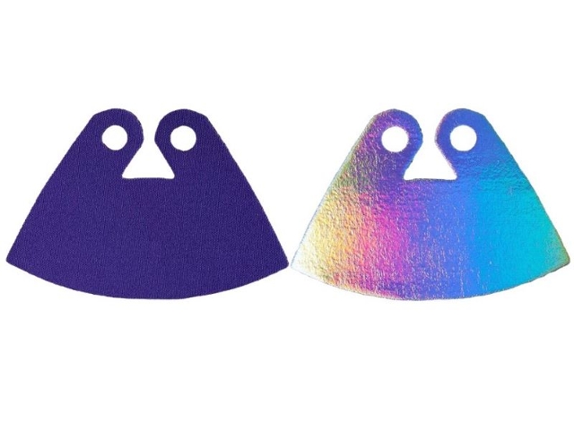 Minifigure Cape Cloth, Short, Triangle Neck Cut with Dark Purple and Silver Holographic Sides: {неопределен}