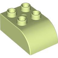 DUPLO BRICK, BOW 2X3X1: {пролетно жълто-зелен}