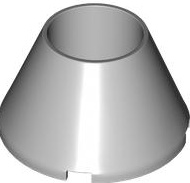 Cone 4 x 4 x 2 Hollow No Studs: {умерено каменно сив}