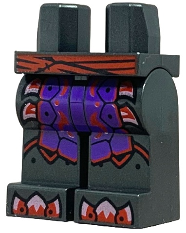 Hips and Legs with Red Belt, Dark Purple Loincloth with Trim, Metallic Pink Blades and Toe Armor Pattern: {титаниево метален}