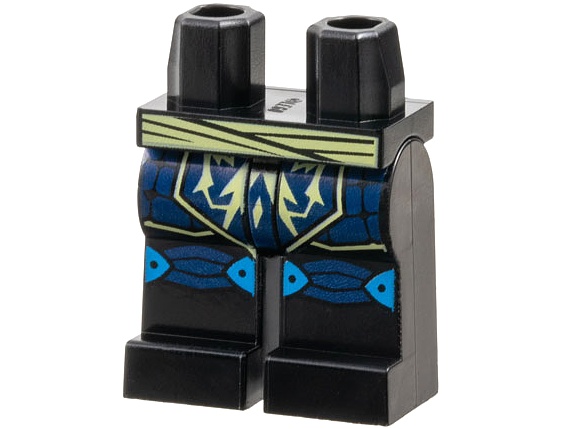 Hips and Legs with Bright Light Yellow Sash and Electricity, Dark Blue Robe Ends and Knee Pads, Dark Azure Trim Pattern: {черен}