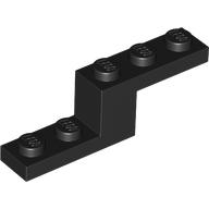 BRICK, W/ PLATE 1X5X1 1/3?: {черен}