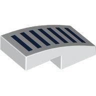 Slope, Curved 2 x 1 x 2/3 with 7 Dark Blue Stripes Pattern (BrickHeadz Commander Cody Helmet Side): {бял}