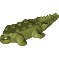 Alligator / Crocodile Body with 10 Bottom Teeth: {маслинено зелен}