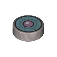 FLAT TILE 1X1, ROUND, NO. 306: {сребърно метален}