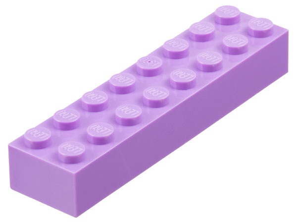 Brick 2 x 8: {умерено лавандулов}