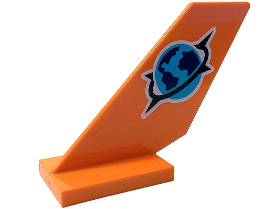 Tail Shuttle with Medium Azure and Dark Blue Globe with Black Spiked Ring (Jungle Explorer Logo) Pattern: {ярко оранжев}
