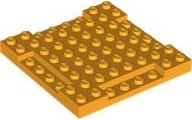 Brick, Modified 8 x 8 x 2/3 with 1 x 4 Indentations: {огнено жълто-оранжев}