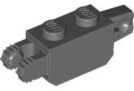 Hinge Brick 1 x 2 Locking with 1 Finger Vertical End and 2 Fingers Vertical End: {тъмно каменно сив}