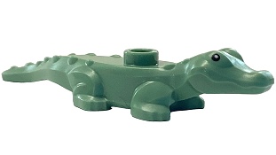 Alligator / Crocodile Baby Hatchling with Black Eyes Pattern: {пясъчно зелен}