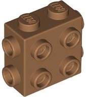 Brick, Modified 1 x 2 x 1 2/3 with Studs on Side and Ends: {умерен нуга}