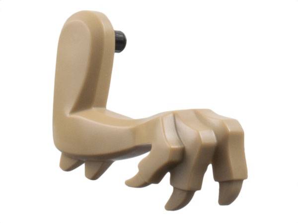 Dinosaur Leg Small (Front) with 2 Elbow Spikes with Molded Black Pin Pattern - Right: {пясъчно жълт}