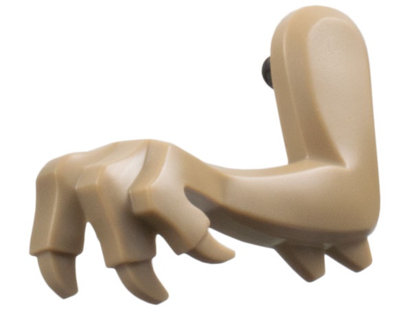 Dinosaur Leg Small (Front) with 2 Elbow Spikes with Molded Black Pin Pattern - Left: {пясъчно жълт}
