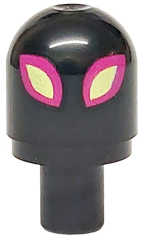 Bar with Light Cover (Bulb) / Bionicle Barraki Eye with Magenta and Yellowish Green Eyes Pattern (DoomBlob): {черен}