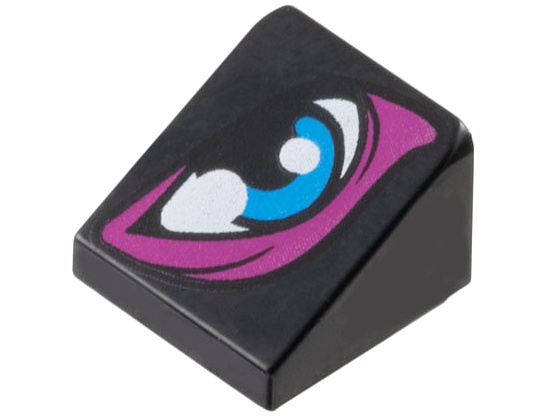 Slope 30 1 x 1 x 2/3 with Dark Azure Eye with Magenta Eye Shadow Pattern: {черен}