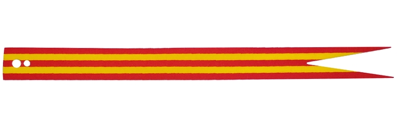 Cloth Banner Flag Pointed Ends with 3 Red and 2 Yellow Stripes Pattern: {мултикомбинация}