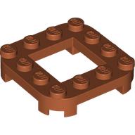 PLATE 4X4X2/3, CIRCLE, 2X2 HOLE: {тъмно оранжев}