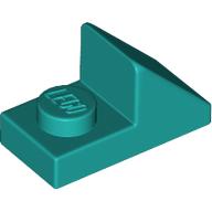 ROOF TILE 1X2 45° W 1/3 PLATE: {ярко синьо-зелен}
