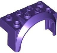 Vehicle, Mudguard 4 x 2 1/2 x 2 with Arch Round: {светло виолетов}