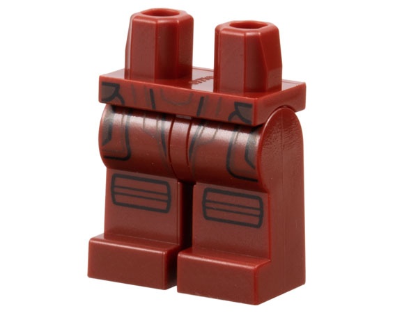 Hips and Legs with Black Outlined Holsters and Knee Pads, Dark Bluish Gray Lines and Trim Pattern: {нов тъмно червен}