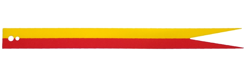 Cloth Banner Flag Pointed Ends with Red and Yellow Halves / Stripes Pattern: {мултикомбинация}