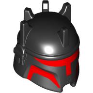 Minifigure, Headgear Helmet with 5 Spikes, SW Moff Gideon with Red Visor and Cheek Indents Pattern: {черен}