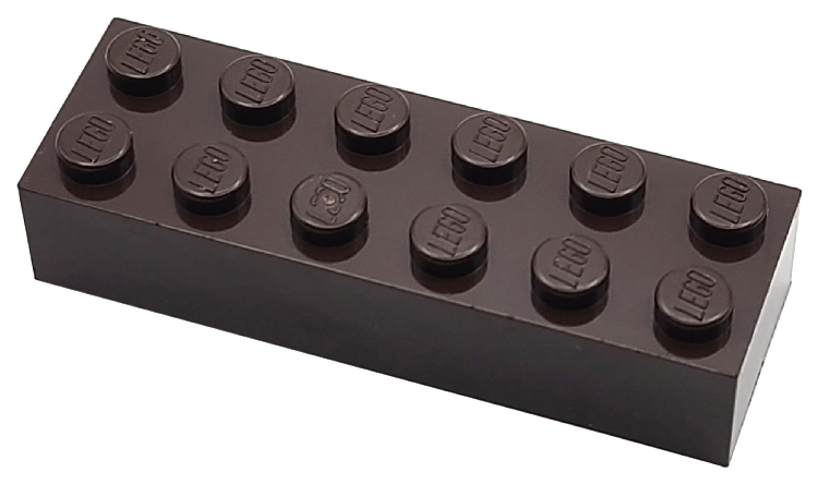 Brick 2 x 6: {тъмно кафяв}