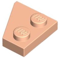 Wedge, Plate 2 x 2  Right: {светло нуга}